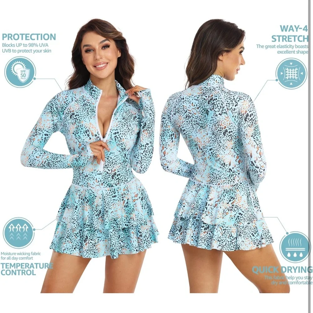 Long Sleeve Swimsuits UV UPF 50+ Swim - Picture 2 of 9